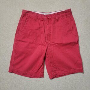 St. John's Bay Men's Red Shorts, 100% Cotton, Size 32